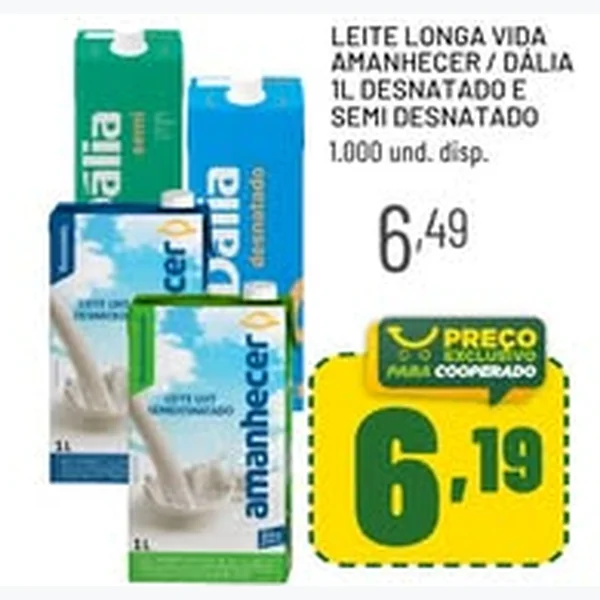 Leite Longa Vida Desnatado Amanhecer 1 L