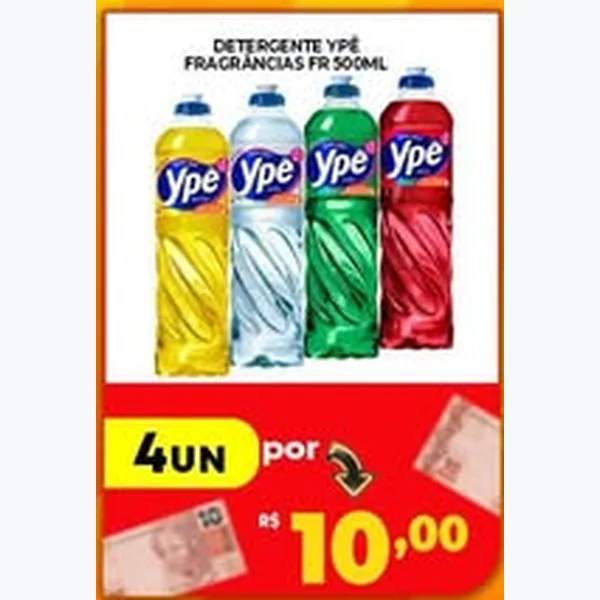 Recorte do encarte de Detergente Ypê 500 ml