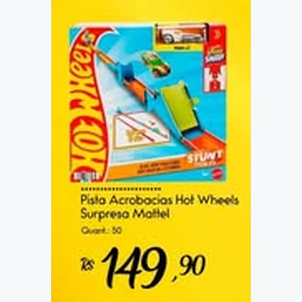 Recorte do encarte de Pista Acrobacias Hot Wheels Surpresa Mattel
