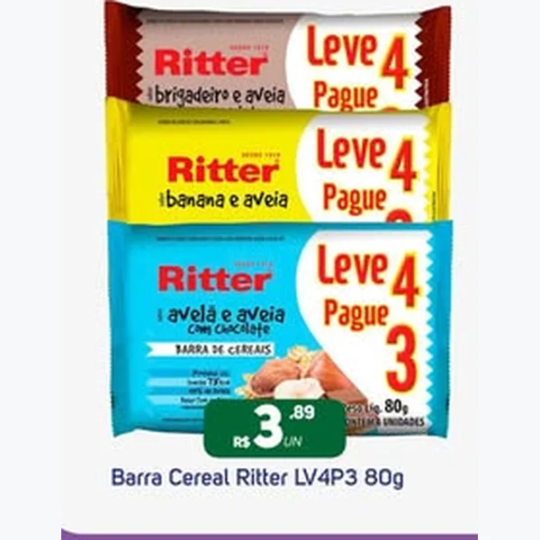 Recorte do encarte de Barra Cereal Ritter 80 g