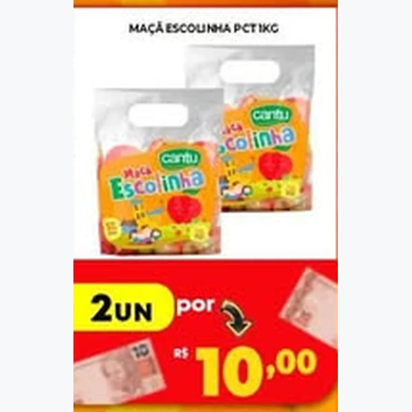 Recorte do encarte de Maçã Escolinha Cantu