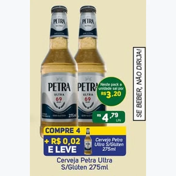 Cerveja Ultra S/glúten Petra 275 ml