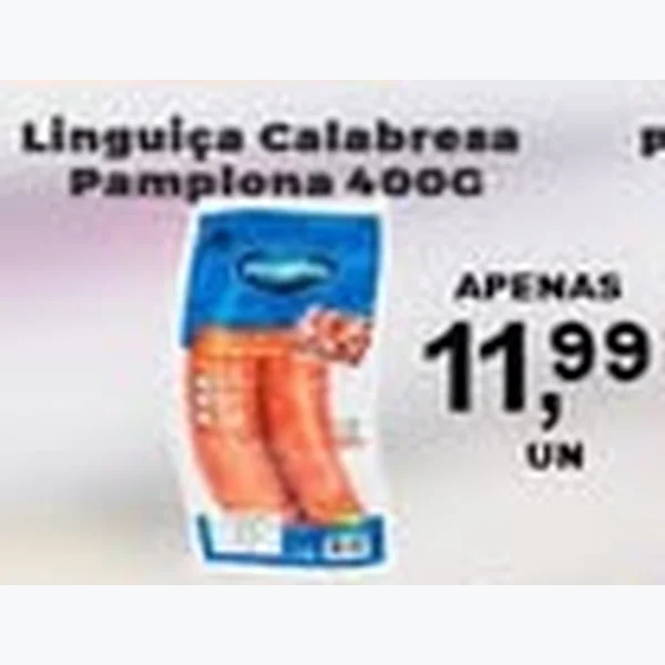 Recorte do encarte de Linguica Calabresa Pamplona 400 g