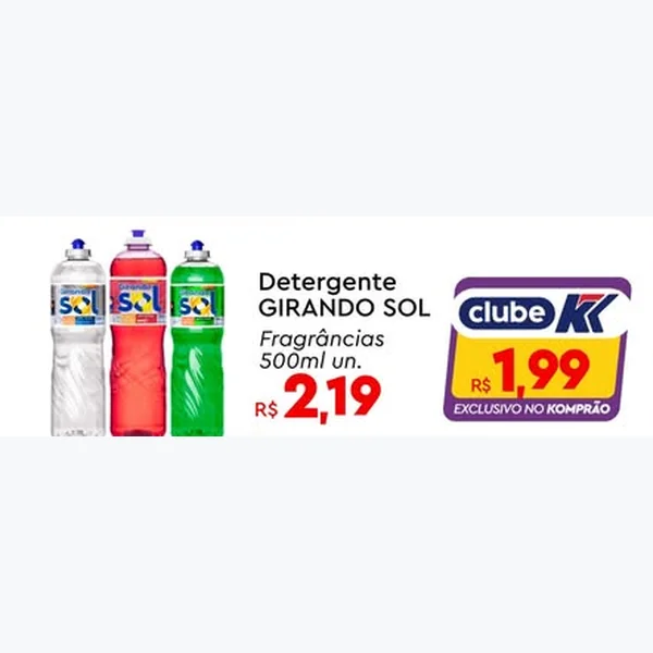 Recorte do encarte de Detergente GIRANDO SOL 500 ml