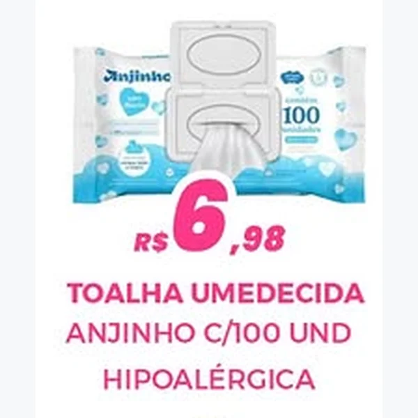 Toalha Umedecida Hipoalérgica Anjinho 100 un