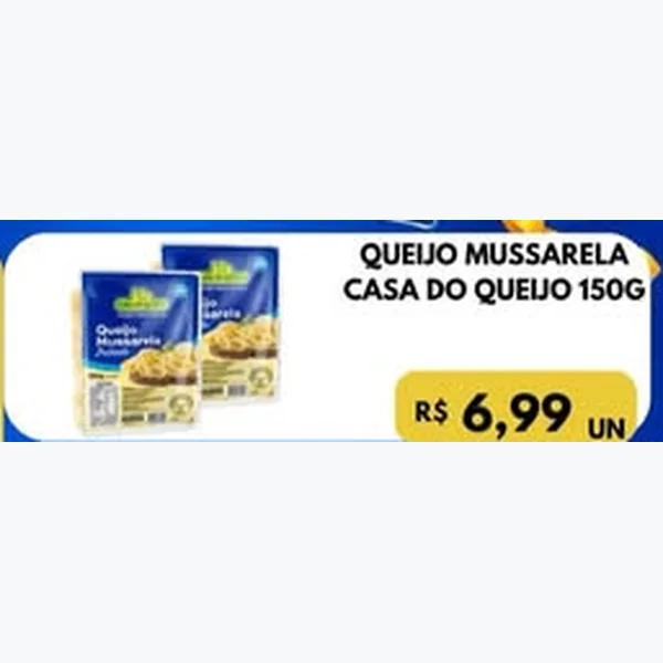 Recorte do encarte de Queijo Mussarela Casa do Queijo 150 g