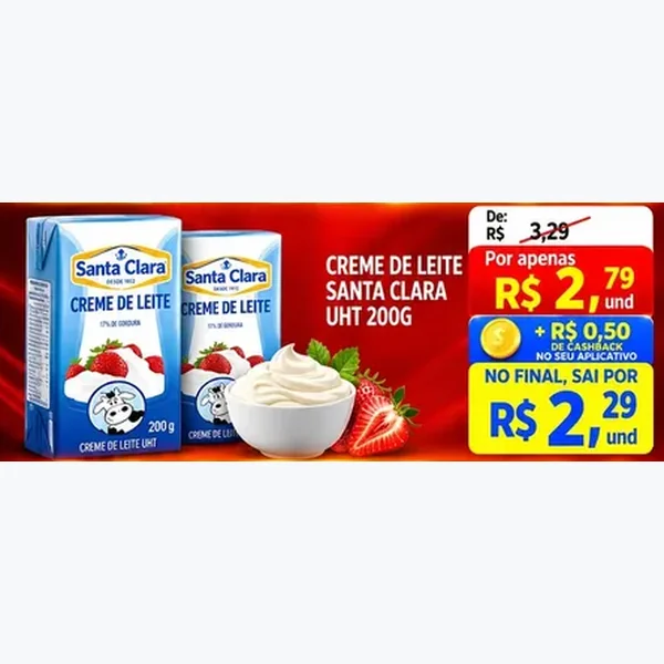 Creme de Leite Uht Santa Clara 200 g