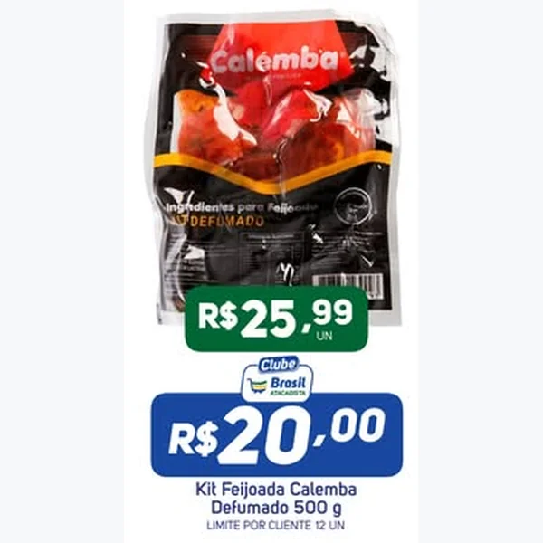 Recorte do encarte de Kit Feijoada Defumado Calemba 500 g
