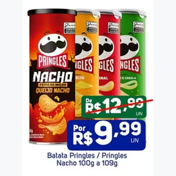 Recorte do encarte de Batata Nacho Pringles 109 g