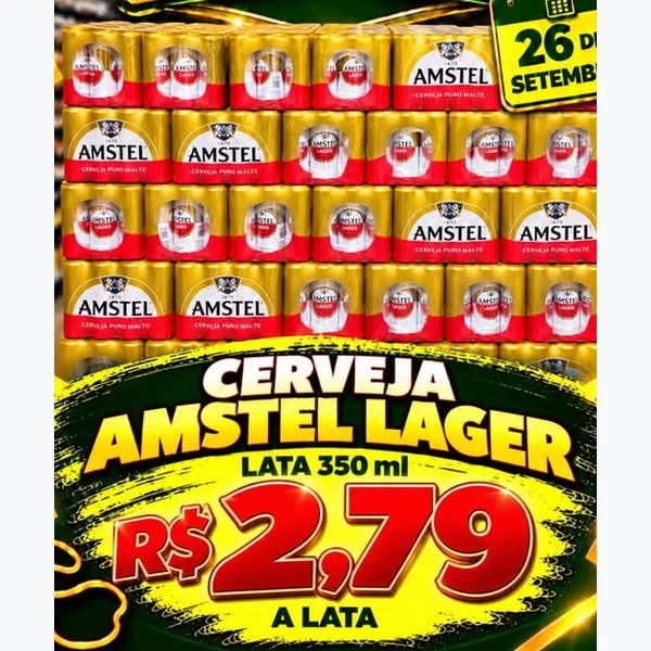 Recorte do encarte de Cerveja Lager Amstel 350 ml