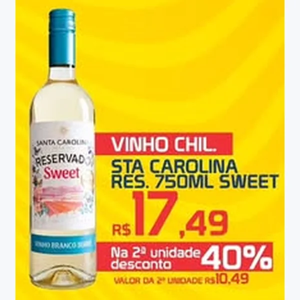 Vinho Chileno Reservado Sweet Santa Carolina 750 ml
