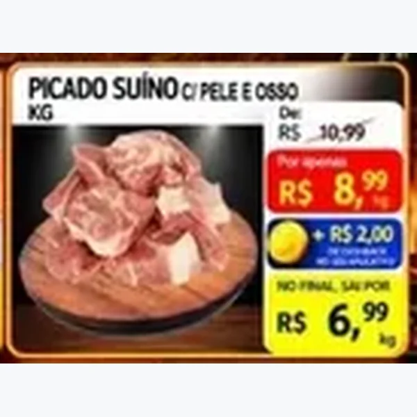Picado Suíno C/ Pele e Osso