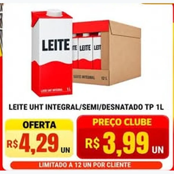 Recorte do encarte de Leite Uht Semi 1 L