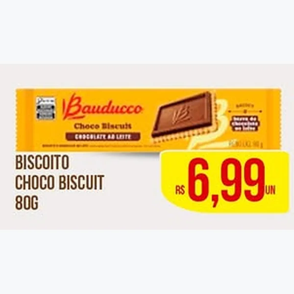 Recorte do encarte de Biscoito Choco Biscuit Bauducco 80 g
