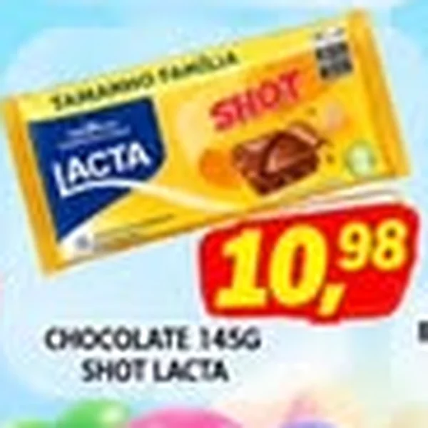 Recorte do encarte de Chocolate Shot Lacta 145 g