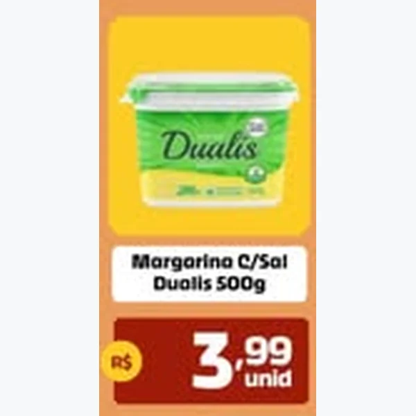 Recorte do encarte de Margarina com Sal Dualis 500 g