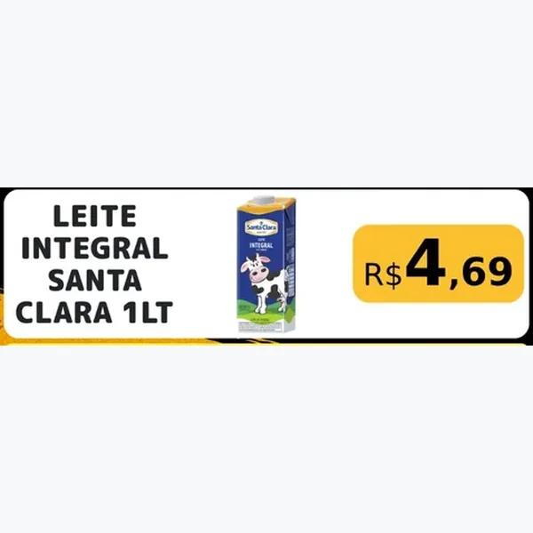 Recorte do encarte de Leite Integral Santa Clara 1 L