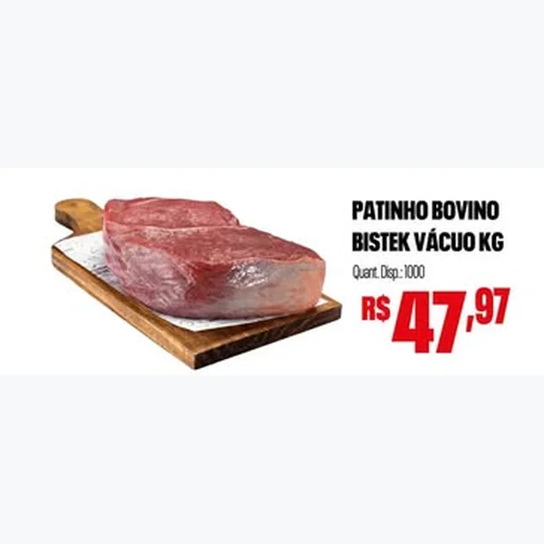 Patinho Bovino a Vácuo Bistek