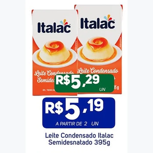 Leite Condensado Semidesnatado Italac 395 g