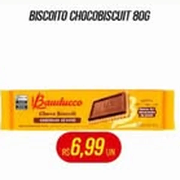 Recorte do encarte de Chocobiscuit Bauducco 80 g