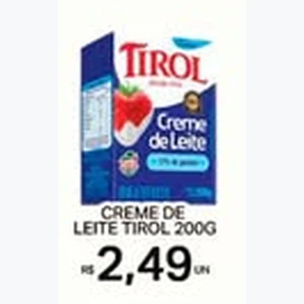 Recorte do encarte de Creme de Leite Tirol 200 g