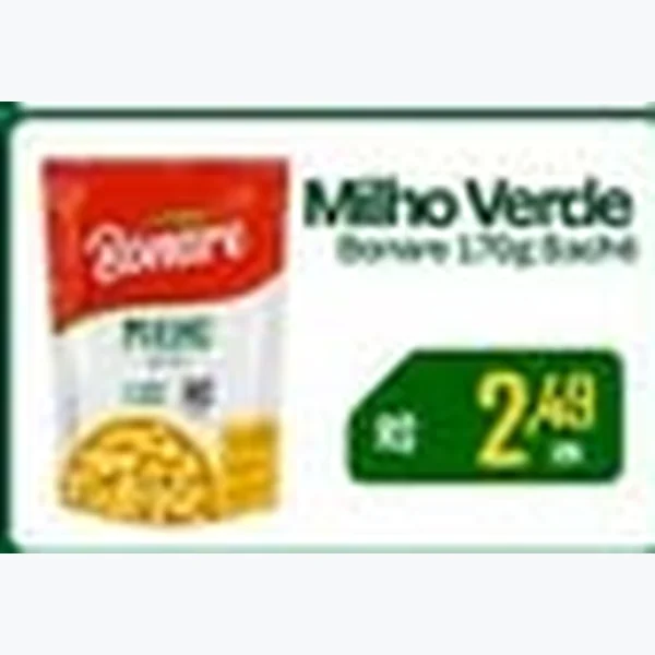 Recorte do encarte de Milho Verde Bonare 170 g