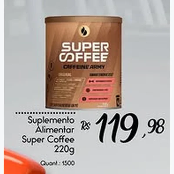 Recorte do encarte de Suplemento Alimentar Super Coffee 220 g
