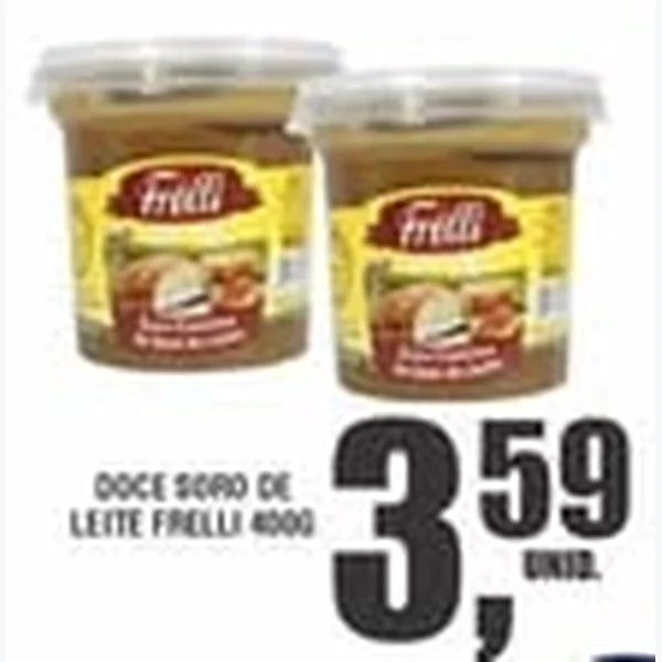 Recorte do encarte de Doce de Leite Frelli 400 g