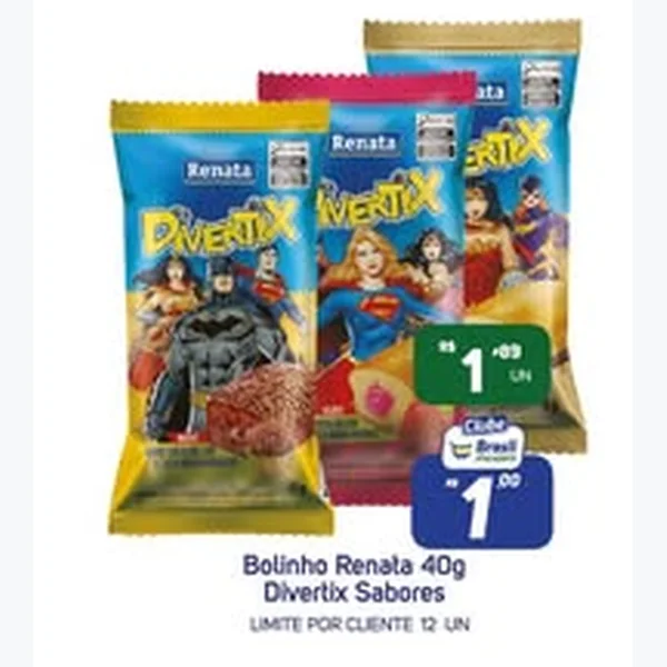 Recorte do encarte de Bolinho Divertix Renata 40 g