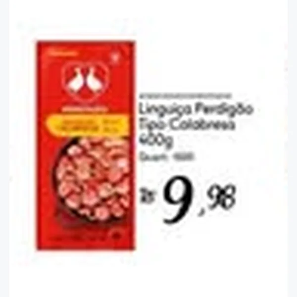 Recorte do encarte de Linguiça Calabresa Perdigão 400 g