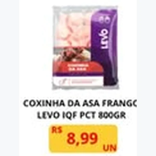 Recorte do encarte de Coxinha da Asa Frango Iqf Levo 800 g