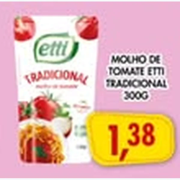 Molho de Tomate Tradicional Etti 300 g