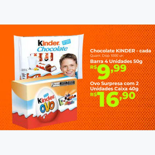 Recorte do encarte de Chocolate KINDER 50 g