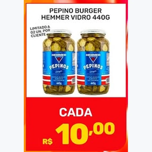 Recorte do encarte de Pepino Burger Hemmer 440 g