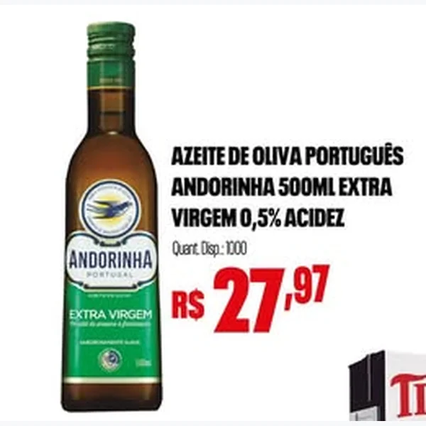 Azeite de Oliva Extra Virgem 0,5% Acidez Andorinha 500 ml