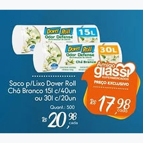 Saco P/lixo Odor Defense Dover Roll 30 L