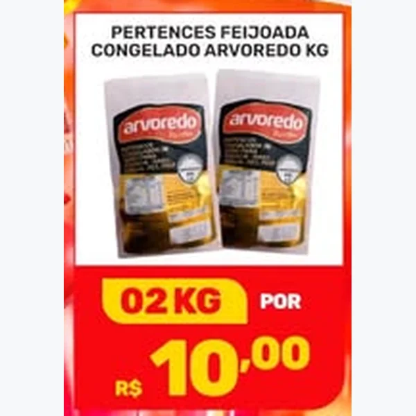Recorte do encarte de Pertences Feijoada Congelado Arvoredo