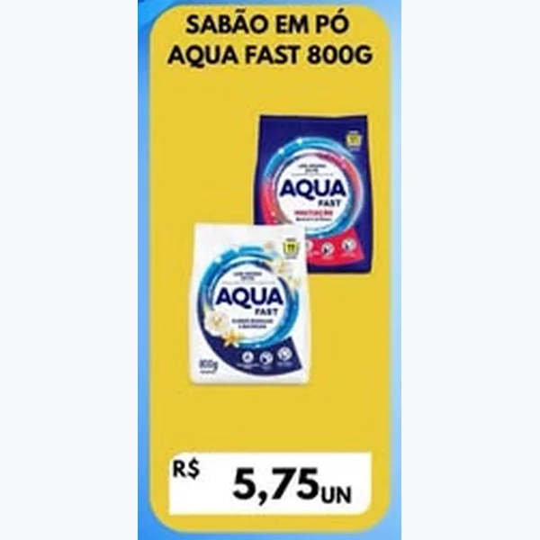 Recorte do encarte de Sabão em Pó Aqua Fast 800 g