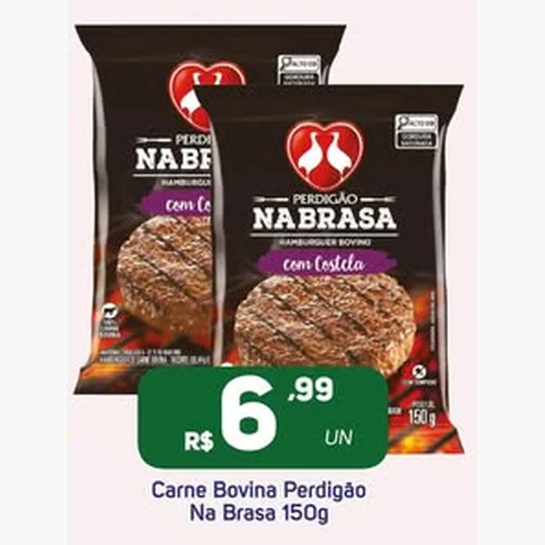 Recorte do encarte de Hambúrguer Bovino com Costela Perdigão 150 g