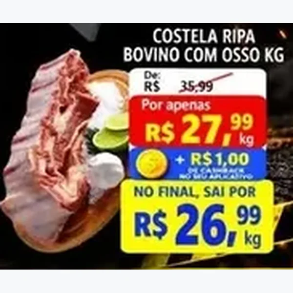 Recorte do encarte de Costela Ripa Bovino com Osso
