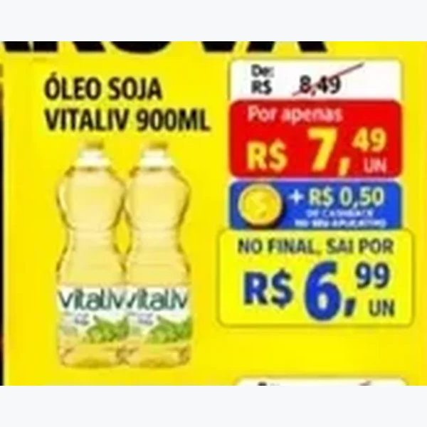 Recorte do encarte de Óleo Soja Vitaliv 900 ml