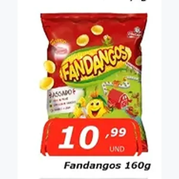 Recorte do encarte de Salgadinho Fandangos 160 g