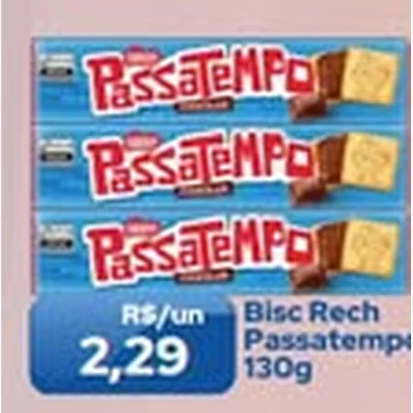 Recorte do encarte de Biscoito Recheado Passatempo 130 g