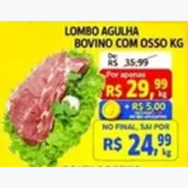 Recorte do encarte de Lombo Agulha Bovino com Osso