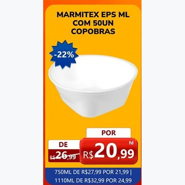 Marmitex Eps Copobras 50 un