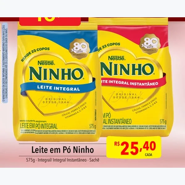 Leite em Pó Integral Ninho 575 g