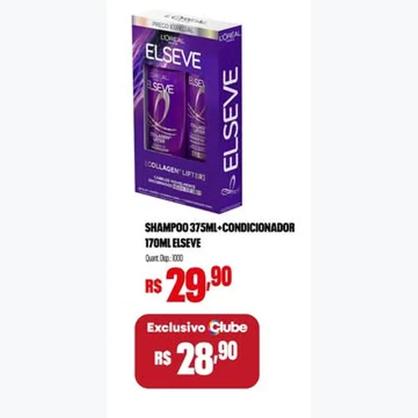 Recorte do encarte de Shampoo e Condicionador Collagen Lifter Elseve 2 un