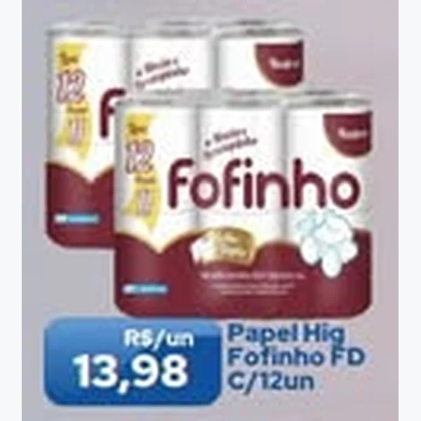 Recorte do encarte de Papel Higiênico Folha Dupla Fofinho 12 un