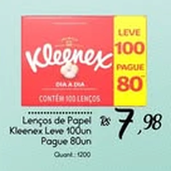 Recorte do encarte de Lenços de Papel Kleenex 100 un