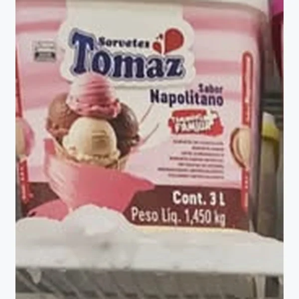 Sorvete Napolitano Tomaz 3 L